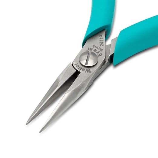Erem 2411P 5” Fine Point Needle Nose Pliers Smooth Jaws with Ergonomic Handles