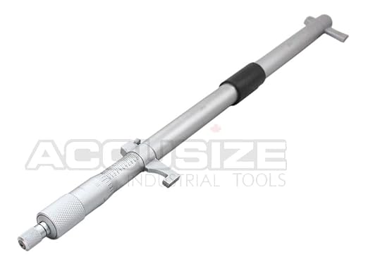 Accusize Industrial Tools 11-12'' by 0.001'' Inside Micrometer in Fitted Case, Satin Chrome Finished, Eg00-3232 | Range: 11-12", Graduation: 0.001", Accuracy: 0.00028", Resolution: 0.0001", Satin Chrome Finish