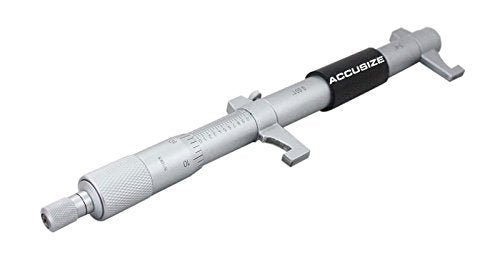 Accusize Industrial Tools 5-6'' by 0.001'' Inside Micrometer in Fitted Case, Satin Chrome Finished, Eg00-3226 | Range: 5-6", Graduation: 0.001", Accuracy: 0.00028", Resolution: 0.0001", Satin Chrome Finish