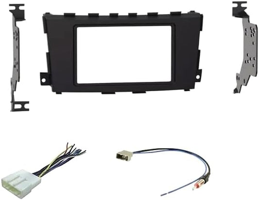 Double Din Car Stereo Install Dash Kit, Wire Harness, and AM/FM Radio Antenna Adapter -Made for Nissan: 2013 Altima Sedan Only, 2014 2015 2016 2017 2018 Altima