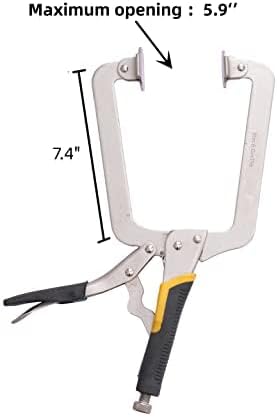 Xiao & Dao Pro 15Iuch C-clamp locking Pliers with Swivel Pads,clips mount tools,woodworking (1-pack)