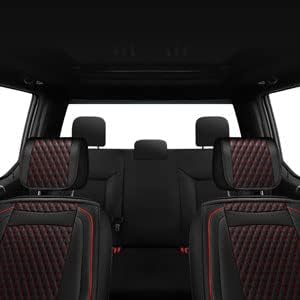 Seat Covers Front Set Compatible with Toyota Tacoma Custom 2009 to 2024 TRD Sport Off-Road TRD Pro Limited SR SR5 Package Access Double Extended Cab Pickup Truck Seat Cover (2Pcs Front Set,Black Red)