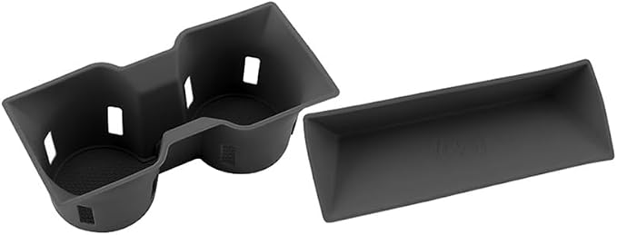 Center Console Storage Box for 2025-2026 Land Rover Defender 90 110 130 Wireless Charging Mat Cup Holder Interior Storage Silicone Mat Tuning Supplies Accessories (2025 Defender (Black))