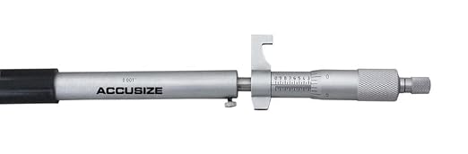 Accusize Industrial Tools 11-12'' by 0.001'' Inside Micrometer in Fitted Case, Satin Chrome Finished, Eg00-3232 | Range: 11-12", Graduation: 0.001", Accuracy: 0.00028", Resolution: 0.0001", Satin Chrome Finish