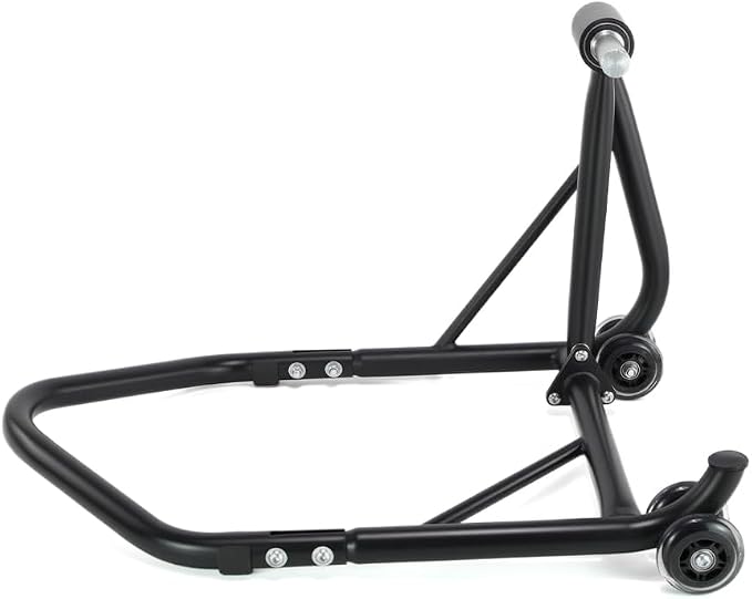 Single Side Swingarm Lift Stand with 53.4mm Pin | Fit for R1200GS R1250GS Adventure K1600, Motorcycle Rear Paddock Stand, Steel Frame with PTU Wheels