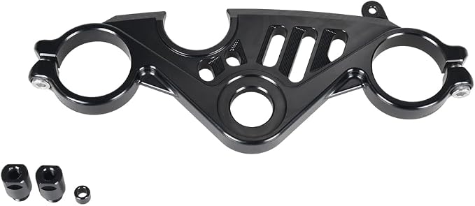 ONE.K.S Motorcycle Uplink Triple Tree Forks Front End Upper Top Clamp CNC Aluminum Steering Clamp Fit for YZF R6 European Version 2017-2025 (Black)