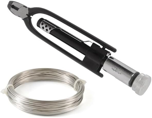 MOTO4U 9 Inch Reversible Wire Twister Pliers with 50Ft Stainless Steel Safety Wire,Safety Wire pliers,Left and Right Twists,w/Side Cutter & Serrated Jaws,for Vehicles Machinery and Aircraft