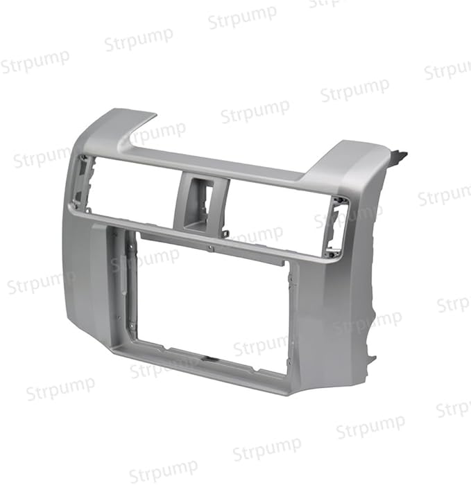 9'' Car Radio Stereo Dash Frame Fascia Bezel Panel Compatible for Toyota 4 Runner 2010 11 12 13 14 15 16 17 18 19 Install Mount Kit Silver