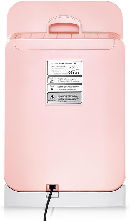 Air Purifier for Home - Smart WiFi App - Ultra Quiet 20 dB - Removes Allergens, Smoke & Odors - 99.97% Particle Filtration - Up to 1237 ft² - Klarta Forste Pink