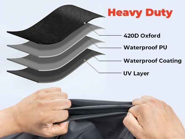 KEMIMOTO Heavy Duty 420D Motorcycle Cover Waterproof Compatible with Softail Dyna Models Standard Heritage Classic 114 Shadow Cruiser Cover Outdoor All Weather Protect from Dust Sunlight Rain