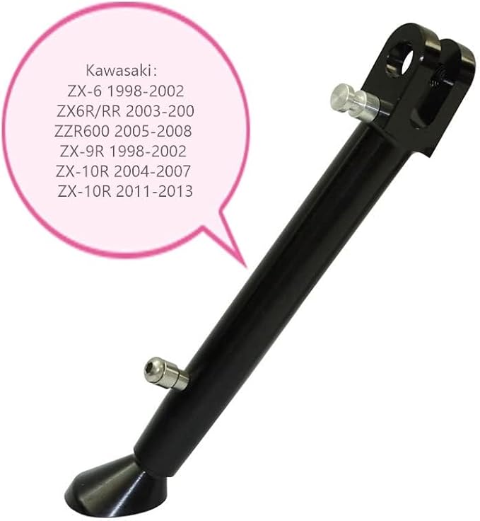 Motobiker Adjustable CNC Aluminum Kickstand Compatible with K-awasaki ZX-6 ZX6R ZZR600 ZX-9R ZX-10R Black