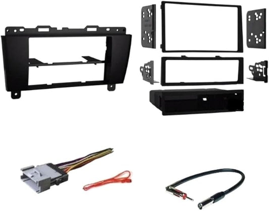 Double or Single Din Car Stereo Install Kit, Wire Harness, and AM/FM Radio Reception Antenna Adapter -Made for Buick: No Factory External Amp Vehicles Only: 2005-2009 Lacrosse