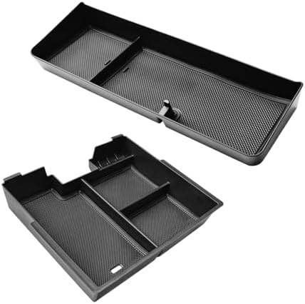 RUNROAD Center Console Organizer Tray Compatible with 2025 2024 2023 2022 GMC Hummer EV Accessories, DashBoard Armrest Storage Tray Behind Screen Center Console Organizer (2PCS)