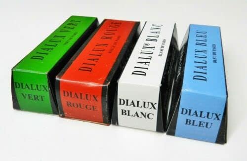 Dialux Jewelry Polishing Compounds 4 Bars Assortment of Rouge Polish Gold and Silver 1 Bar of Each Type Red/Blue/White/Green by JTS