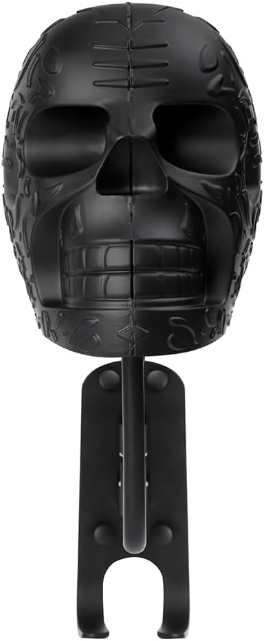 Motorcycle Helmet Wall Mount with Skull Design, Jacket and Coat Storage Hook