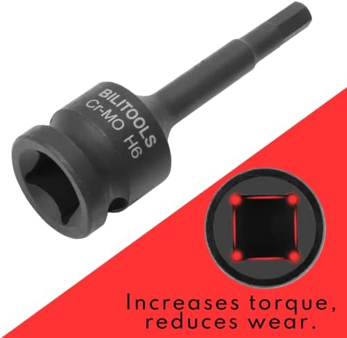BILITOOLS 8-Piece Impact XZN Triple Square Spline Bit &Hex Allen Bit &Torx Bit Socket Set 1/2 inch Drive, M5-M18, Cr-Mo Steel
