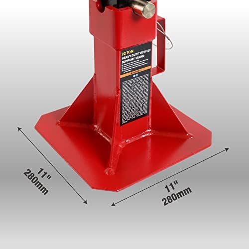 Big RED ATZ220005R Torin Heavy Duty Pin Type Professional Car Jack Stand with Lock, 22 Ton (44,000 lb) Capacity, Red, 1 Pair