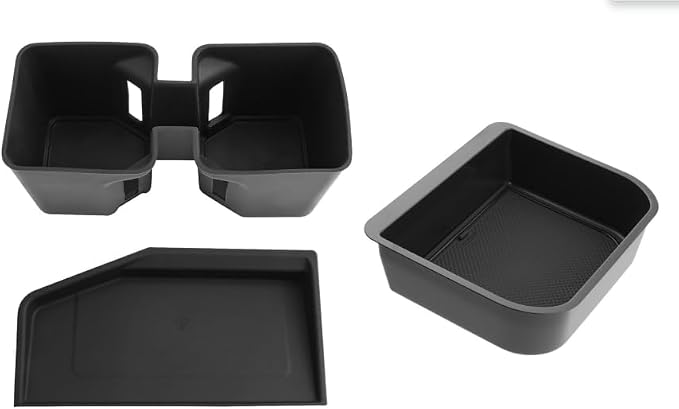BIBIBO 3Pack for 2025 2026 Lexus GX550 Center Center Console Organizer 2024 2025 2026 Lexus GX550 Cool Box Console Organizer Tray+Cup Holder +Wireless Charging Mat (Only Fit Cool Models)