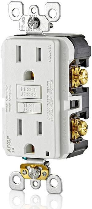 Leviton Dual-Function AFCI/GFCI Outlet,15 Amp,Self Test,Tamper-Resistant with LED Indicator Light,Protection from Both Electrical Shock and Electrical Fires in Device,AGTR1-W,White,(Pack of 10)