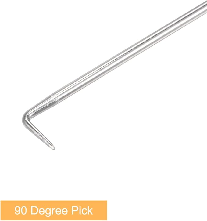 uxcell 90 Degree Pick Hook 9.84" Puller Remover Removal Tool for Oil Seal/O-rings, Gasket, Hose 2Pcs