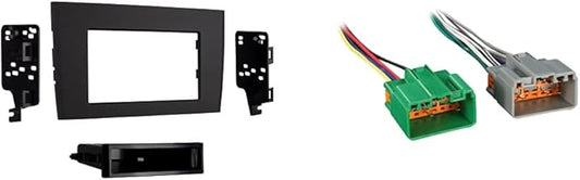 Metra 99-9228B Single/Double DIN Dash Kit for 2003-2014 Volvo XC90 (Black) & 70-9221 Radio Wiring Harness for Select Volvo 97-07