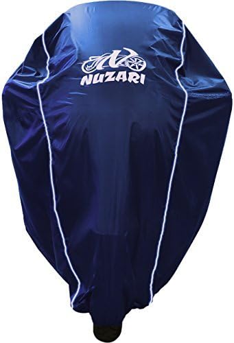 Nuzari Premium Motorcycle Cover - Outdoor Bike Storage Motorcycle Covers - Motorcycle Cover Waterproof Outdoor - Dirt Bike Cover (Navy, Large)