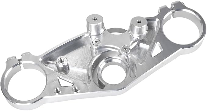 ONE.K.S Motorcycle Triple Tree Forks Top Clamp Front End Upper Top Steering Clamp Fit for Kw-asaki ZX6R 2019-2026 European Version Triple Tree Uplink CNC Aluminum (Silver-TX)