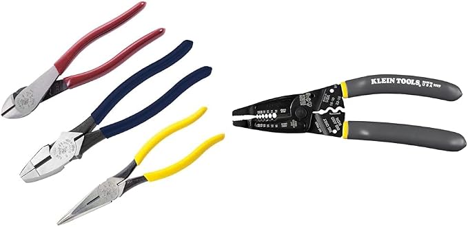 Klein Tools 80020 3-Piece Pliers Set with 1009 Multi Tool, Wire Stripper and Crimper