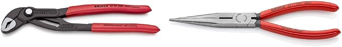 KNIPEX Tools Cobra Water Pump Pliers (8701250), 10-Inch and Long Nose Pliers With Cutter (2611200), 8