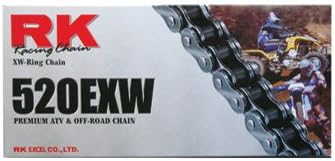 RK Racing Chain GB520EXW-100 (520 Series) Gold 100 Link Extreme Performance Off-Road and ATV XW-Ring Chain with Connecting Link