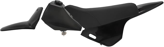 JFG RACING PW80 Plastics Kit,Dirt Bike Mini Bike Rear Fender Gas Tank Kit for PW 80/PW80 - Black