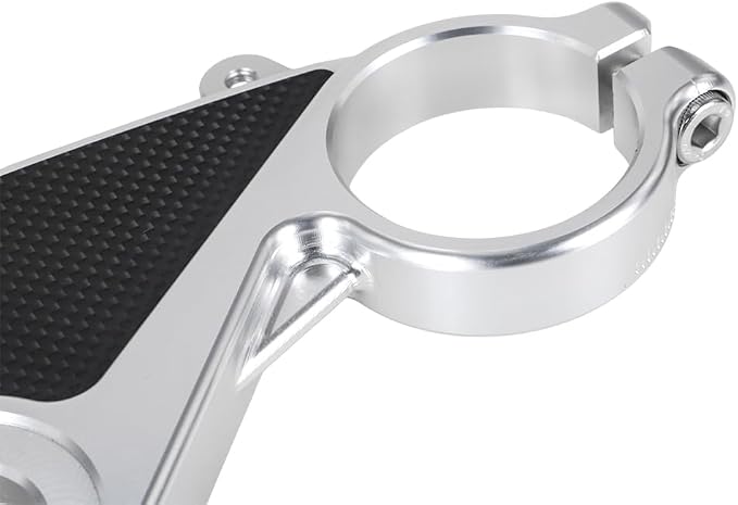 ONE.K.S Motorcycle Uplink Triple Tree Forks Front End Upper Top Clamp CNC Aluminum Steering Clamp Fit for YZF R6 European Version 2017-2025 (Silver-TX)