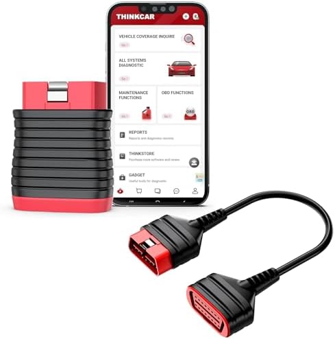 THINKCAR THINKDIAG BD6 OBD2 Scanner Bluetooth + Universal 16 Pin Male to Female OBD2 Extension Cable