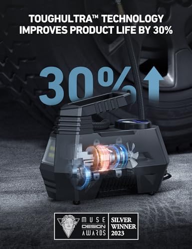 AstroAI Air Compressor Tire Inflator Blue, 10A AC to DC Converter and Cigarette Lighter Extension Cord 12FT Bundle