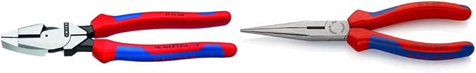 Knipex Ultra-High Leverage Lineman's Pliers and Long Nose Pliers With Cutter Bundle