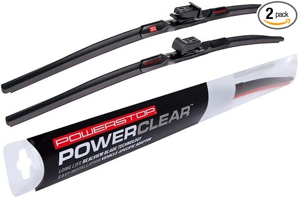 PowerClear by PowerStop Front 26" + 19" (Set of 2) Slim Top Windshield Wiper Blades For A3 2014-2020, A3 Quattro 2015-2020, S3 2014-2020, Tesla 3 2018-2023, Y 2020-2024, Arteon 2019-2023 PCK-2619-4
