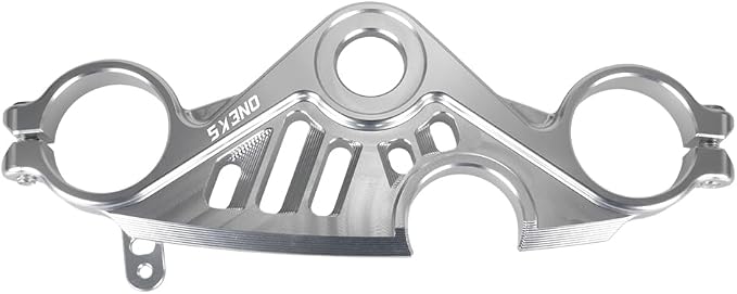 ONE.K.S Motorcycle Uplink Triple Tree Forks Front End Upper Top Clamp CNC Aluminum Steering Clamp Fit for YZF R6 European Version 2017-2025 (Silver)