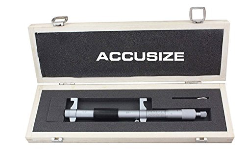 Accusize Industrial Tools 5-6'' by 0.001'' Inside Micrometer in Fitted Case, Satin Chrome Finished, Eg00-3226 | Range: 5-6", Graduation: 0.001", Accuracy: 0.00028", Resolution: 0.0001", Satin Chrome Finish