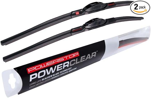 PowerClear by PowerStop Front 22" + 16" (Set of 2) Hook Windshield Wiper Blade Set For Chevy City Express 2015-2018, Accent 2006-2011, Rio 2006-2011, LS400 1990-2000, NV200 2013-2018 PCK-2216-1