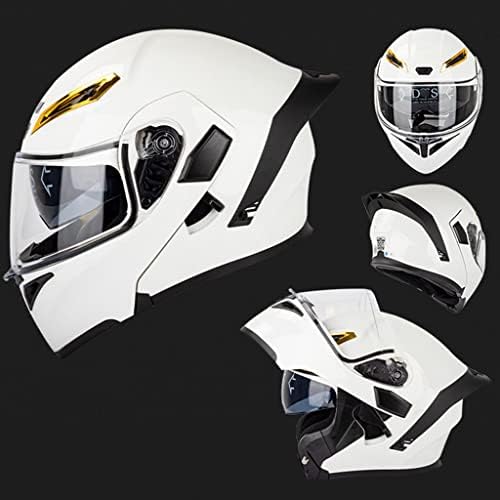 Full Face Motorcycle Bluetooth Helmets DOT Approved for Men Women Adults, Dual Visors Flip up Modular Bluetooth Integrated Motorcycle Helmet