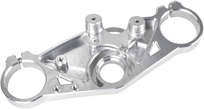 ONE.K.S Motorcycle Triple Tree Forks Top Clamp Front End Upper Top Steering Clamp Fit for Kw-asaki ZX6R 2019-2026 European Version Triple Tree Uplink CNC Aluminum (Silver)