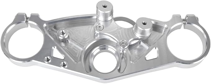 ONE.K.S Motorcycle Triple Tree Forks Top Clamp Front End Upper Top Steering Clamp Fit for Kw-asaki ZX6R 2019-2026 European Version Triple Tree Uplink CNC Aluminum (Silver)