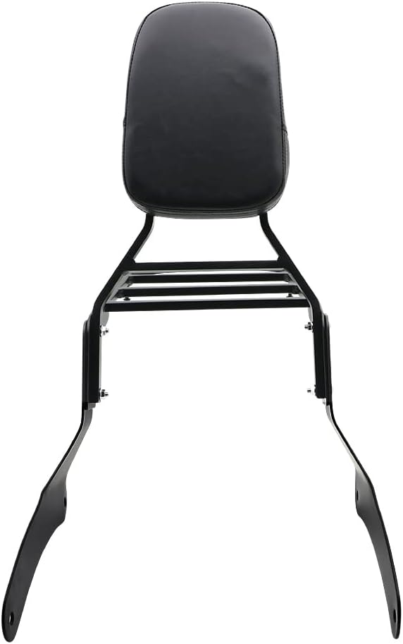 Motorcycle Accessories Sissy Bar Backrest With Luggage Rack Pad Compatible For Kawasaki Vulcan 900 VN900 Custom Classic 1996-2023, Black