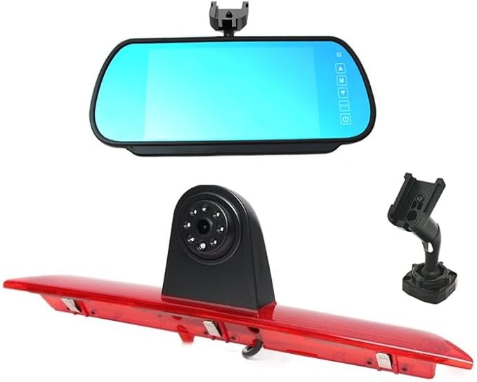Compatible for Ford Transit 150 2015-2018, Transit 250 2015-2018, Transit 350/350 HD 2015-2018，350HD L4H3 Brake Light Backup Camera with 7 inch Clip-on Mirror Monitor (Transit Van)