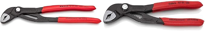 KNIPEX Cobra Water Pump Pliers Set - 10-Inch (8701250) & 6-Inch (8701150), Red