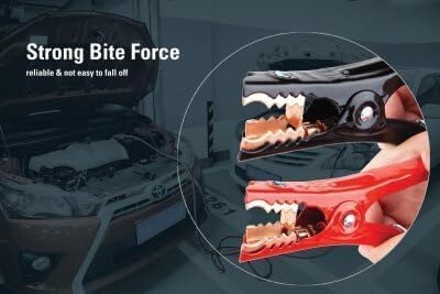 Justin Case Heavy-Duty Jumper Cables for Car, Includes 8 Gauge Wire Conductor 12' Car Jumper Cables & 365 Day Roadside Assistance