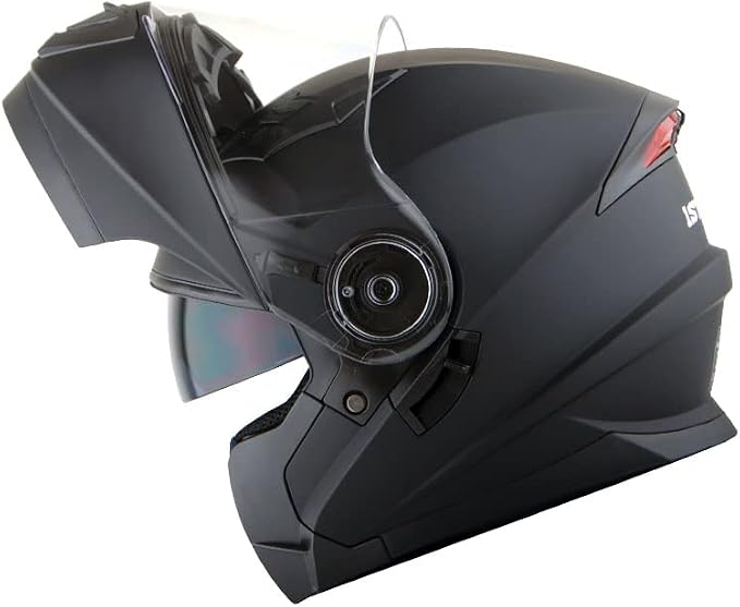 1Storm New Motorcycle Bike Modular Full Face Helmet Dual Visor Sun Shield: Matt Black