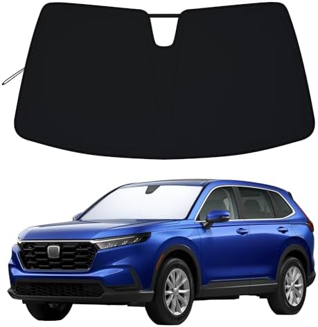 PIMCAR Compatible with 2023-2026 Honda CRV Windshield Sun Shade & 3PCS Center Console Organizer Hidden Storage Armrest Box Insert Tray Hybride CR-V Accessories