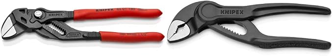 KNIPEX Tools Pliers Wrench (8601180), 7 1/4-Inch and KNIPEX Tools Cobra XS Water Pump Pliers (87 00 100), 4-Inch Bundle