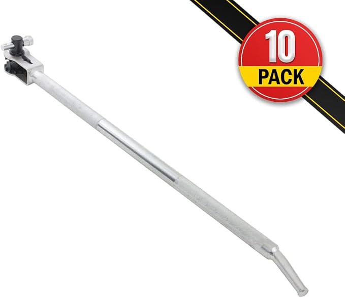 Mytee Products 10 Pack 39.5" Standard Ratcheting Winch Bar for Flatbed Trailer - Chrome Carbon-Steel Ratchet Winch Bar with Non-Slip Handle & Slip Resistant Tip for Secure Operation